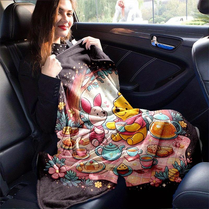 1pc Winnie The Pooh Printing Blanket - Soft, All-Season Throw for Office Blanket,  | Personalized Gift with Adorable Cartoon Design