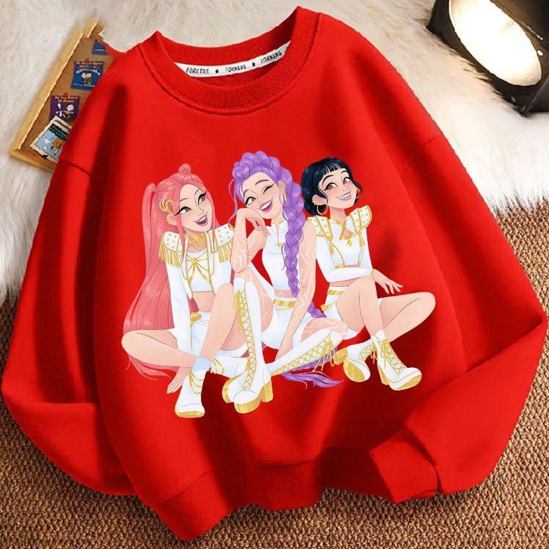 Children's Witch Hunt Team Round-neck Hoodies for Autumn and Winter, Long-sleeved Casual Hoodies for Boys and Girls