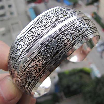 Carved Open Bracelet Ethnic Style Retro Wide Bracelet
