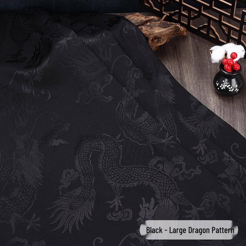 Phoenix Dragon Jacquard Silk Satin Fabric for Hanfu and Tang Suit Costumes