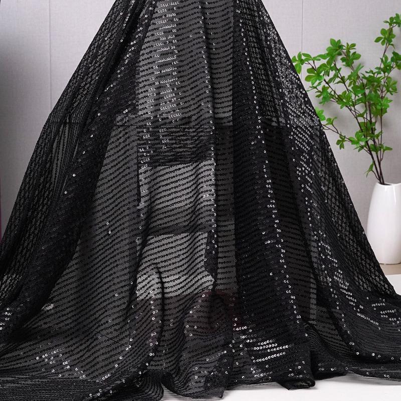 Wide 130cm Mesh Micro Stretch Small Sequins Clothing Fabric for DIY Sewing Clothing Dress Wedding Dresses Party Tablecloth Cloth
