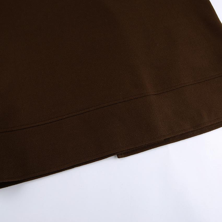 High-end Women's Autumn/Winter Woolen Coat with Versatile Waist Tie and Suit Collar