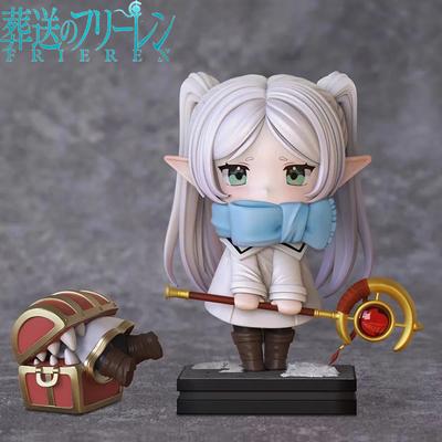 14CM Frieren Beyond Journey End Anime Figure Desktop Cute Winter Clothing Action Figurine Model Doll Toy Gifts S Kid Friendly Entertaining Fun Play