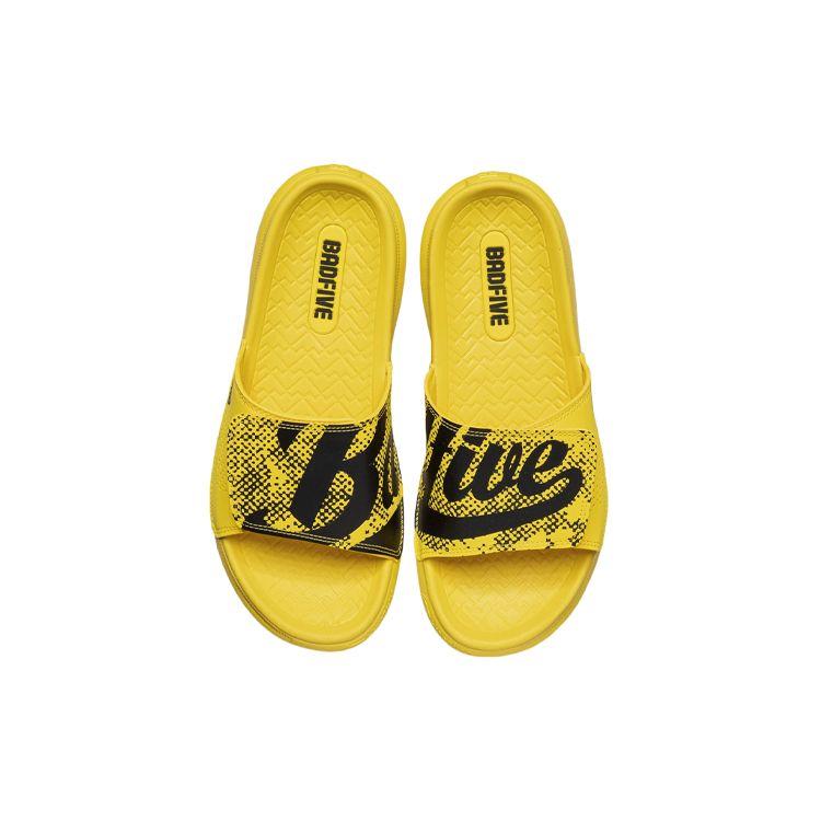 Li Ning Bad Five Bequeme Langlebige Gummisohle EVA Geräuschlose Pantoletten Herren Sandalen Schwarz Gelb ABTR007-2