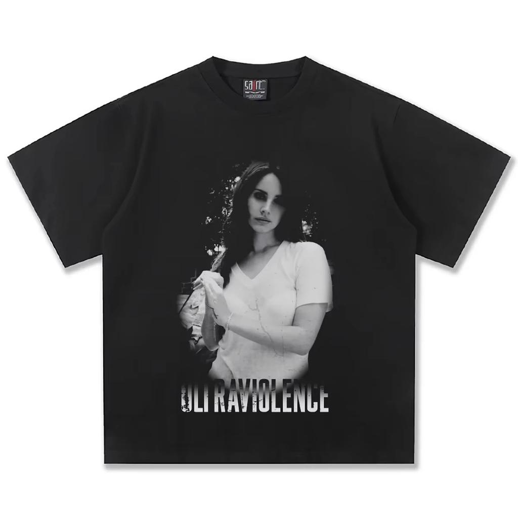 Lana Del Rey Ultraviolence Graphic TShirt Unisex Loose Casual 100 Cotton Short Sleeve Vintage Street Style Women Men Tshirts