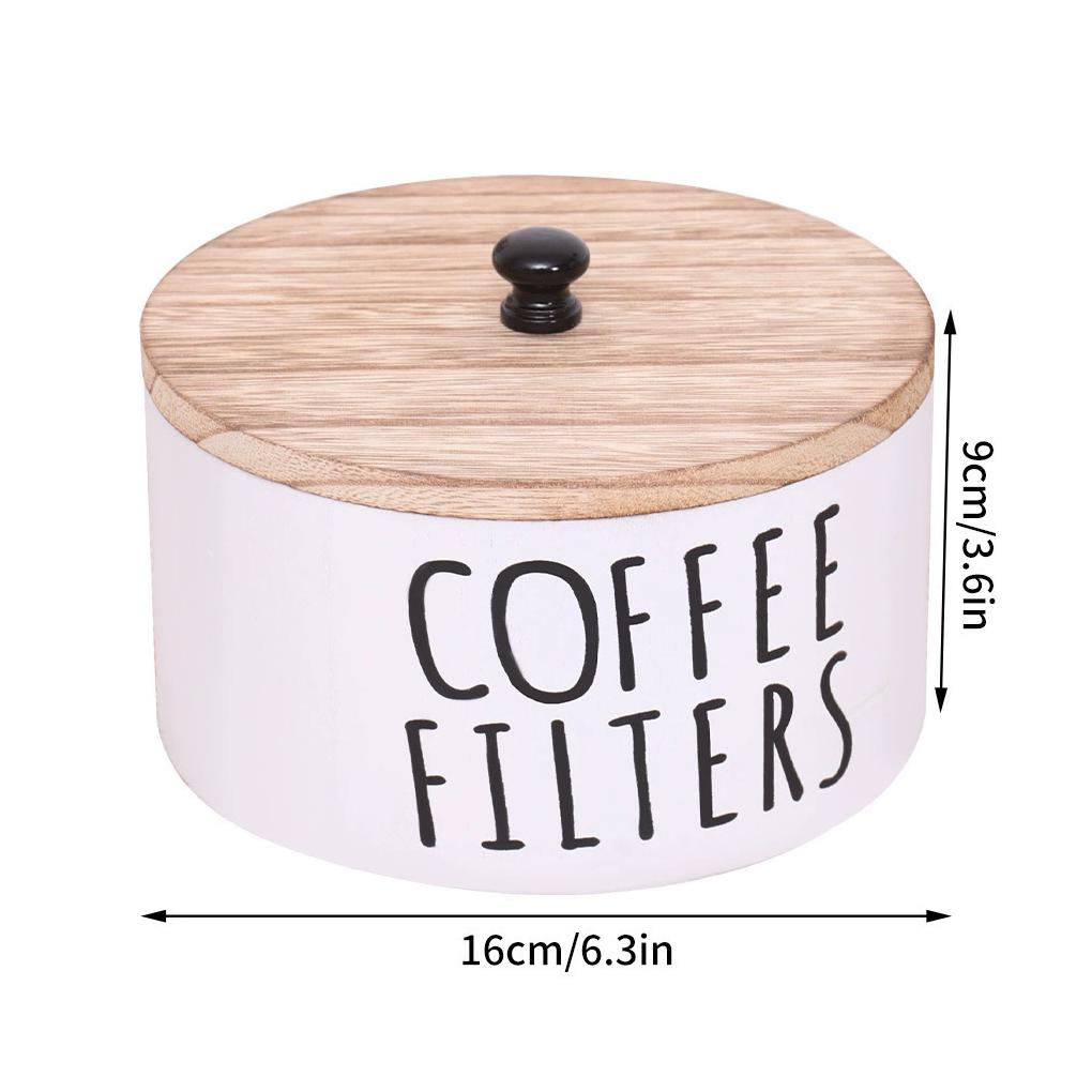Lid Multipurpose Filter Box Sufficient Capacity For Various Filter Sizes Wooden Container Dispenser