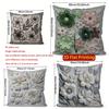 2D Floral 3D Embossed Pattern Pillow Covers Pattern Cushion Cover Suitable For Sofa Bedroom Car Pillow Cover