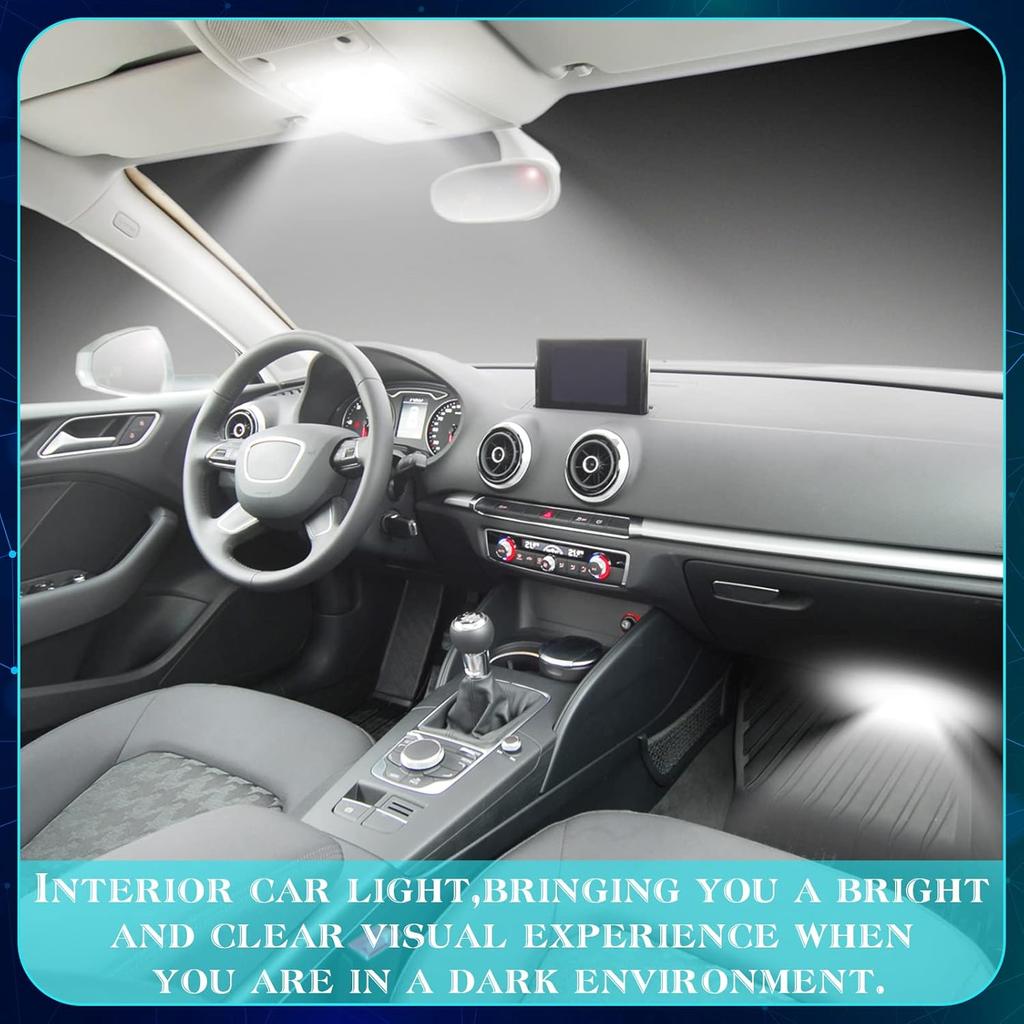 Frienda 70 Pieces LED Car Bulb Kit Interior Car Lights LED Dome Light 31 Mm 36 Mm 41 Mm T10 Bulbs Festoon Bulbs For Car Interiors Map Dome Trunk