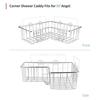 Adhesive Eco-Friendly Dual Tier Stainless Steel Bathtub Caddy Wall Mounted No Drill Bathroom Basket Storage Shower Shelf Corner