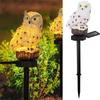 Solcelledrevet hagelampe med ugle, utendørs LED-plenlampe for hagedekorasjon, vanntett julelys, utendørs solcellelampe