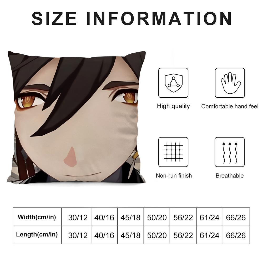 Zhongli Genshin Impact Pillow Case 3D Print Polyester Fiber 45*45 cm Home Sofa Throw Pillow Cover Decoration Festival Gift