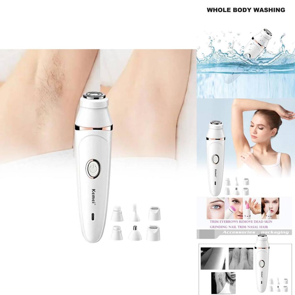 Kemei Km-375 Multifunctional Hair Removal Device With Stainless Steel Blades For All Body Types