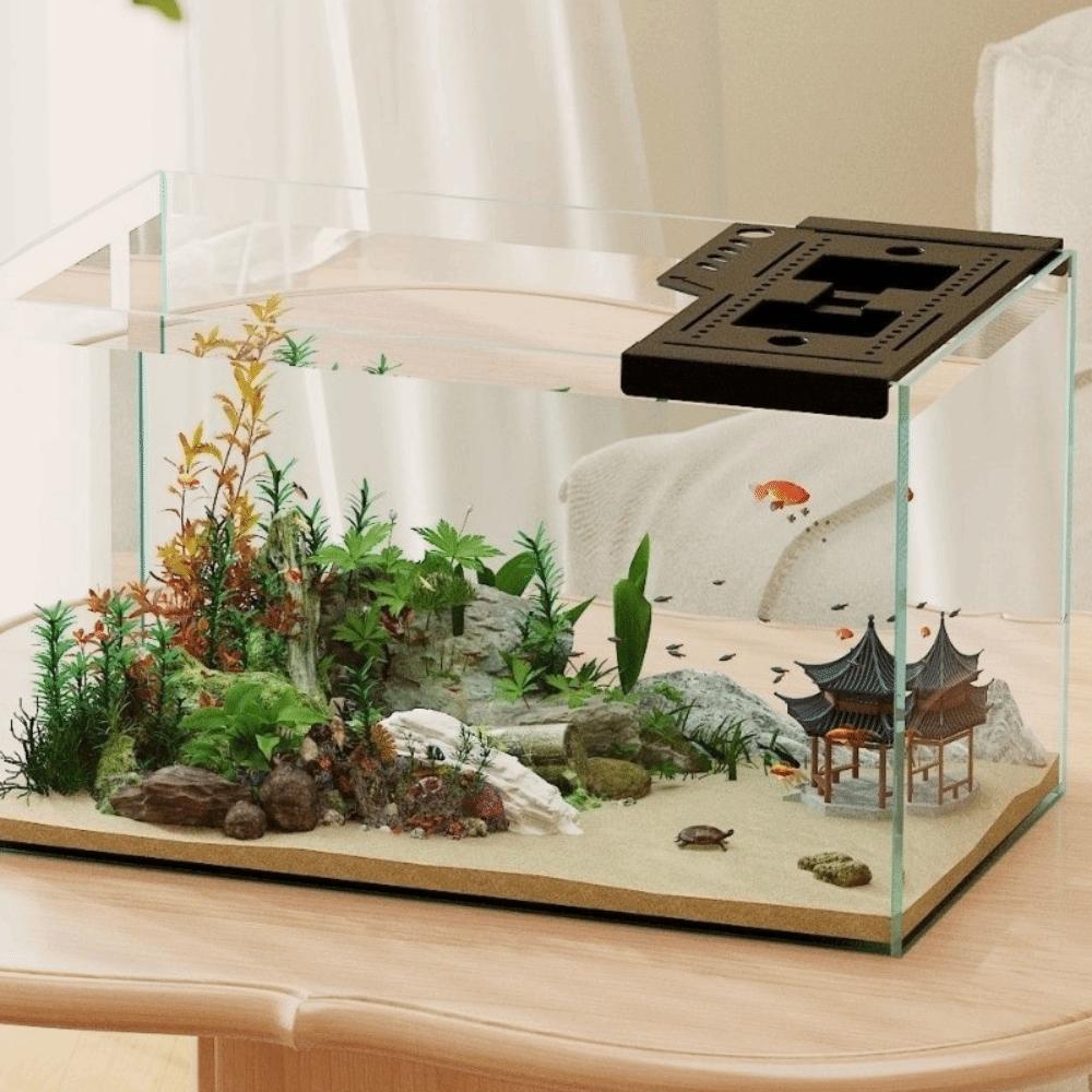 Adjustable Fish Tank Storage Rack Punch-free Durable Hydroponic Plant Tray Aquarium Storage Rack Reptile Terrarium