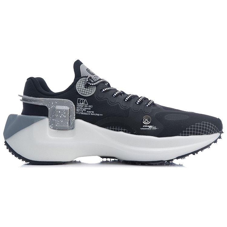 Li Ning Youxia Essential Durable Non-Slip Lightweight Low-Top Running Shoes Unisex sneaker Black Gray ARHR041-3