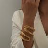 Classic Punk Wide Open Cuff Bracelet Bangle For Women Men Gold Color Punk Metal Wire String Exaggerated Bracelets Charm Jewelry