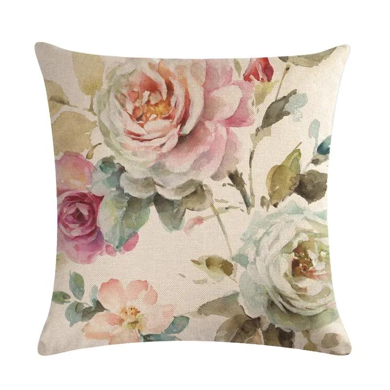 Modern Spring Paris Pillows Case Decor Home Bird Flower Pillowcase 40X40 Cm Garden Chair Pillow Pillowcases For Pillows 45X45