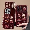 Good persimmon lanyard in pairs is suitable for Apple 11PRO large window mobile phone case 11 flower girl doll 1 flip mirror