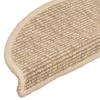 Step Mats 15 Pcs 56 X 17 X 3 Cm Light Beige Semi Circular