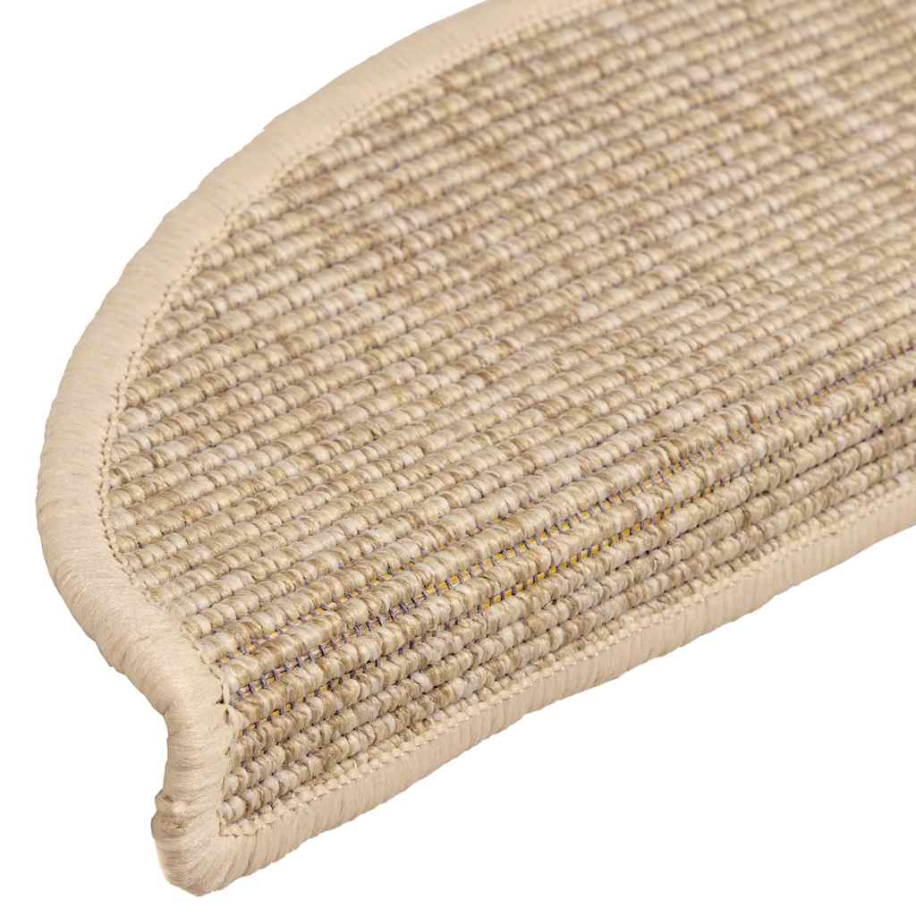 Step Mats 15 Pcs 56 X 17 X 3 Cm Light Beige Semi Circular
