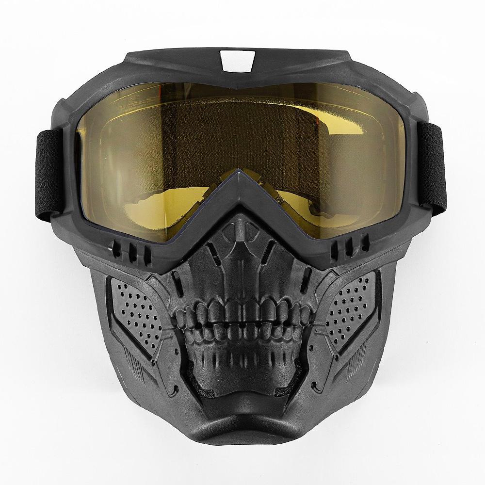 Skull Mask Locomotive Protection Off-Road Glasses Devil Mask Motorcycle Goggles Rider Goggles жёлтый