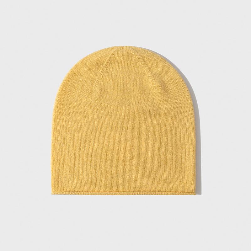 Merino Fine 100% Wool Beanie Hat Knitted Solid Color Unisex Autumn Winter Cold-Weather Pile Wool Common