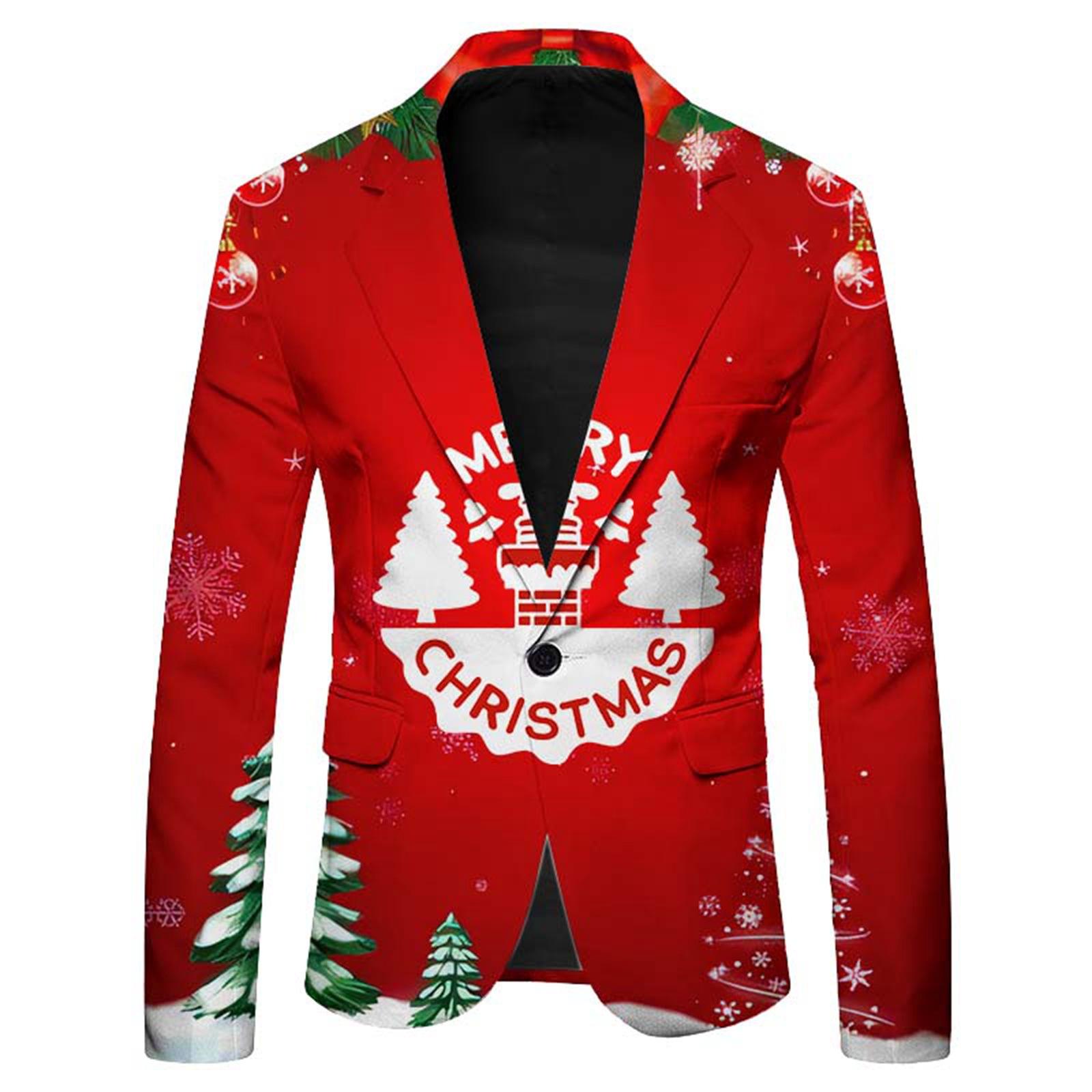 

Men s New Christmas Printed Suit Casual Holiday Suit Hot Sale XXXL