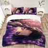 3Pcs Purple Petals Dream Bedding Set Soft Fabric Duvet Cover Pillowcases Home Xmas Halloween Gift 1 Duvet Cover 2 Pillowcase S1465