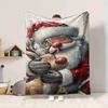 1Pc Santa Claus Reindeer Blanket Soft And Comfortable Casual Warm Camping Travel Christmas Halloween Gift M91717