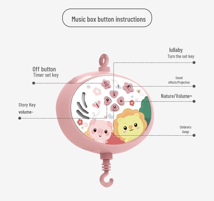 Multifunctional Rotating Music Crib Mobile – Soothing Toy for Newborns