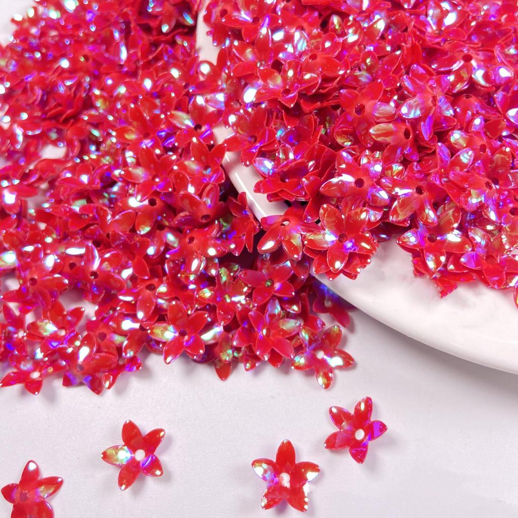 12mm Lily Flower Concave Pvc Sequins Diy Costume Dress Decorative Holographic Loose Beads 3D Floral Shoes Bag Sewing Film Sequin