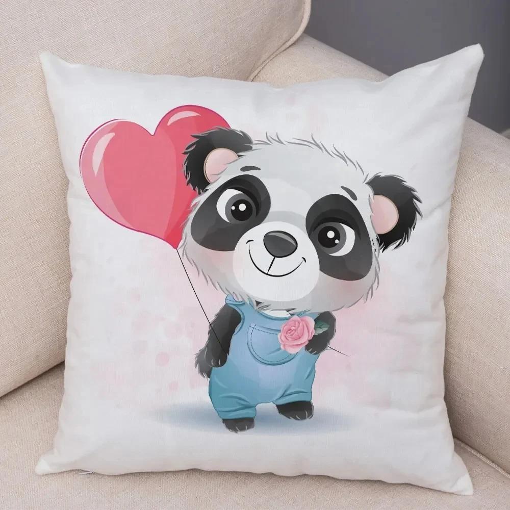 Kreslený Čínský Panda Dekorativní Povlak na Polštář Ozdoby do Auta Kancelář Obývací Pokoj Pohovka Domácí Povlak na Polštář