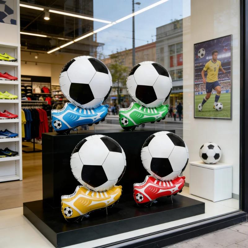 3D Football Soccer Balloons with Ball & Sneaker Shapes Ideal for Themed Parties Birthday Sports Event Decorations Supplies