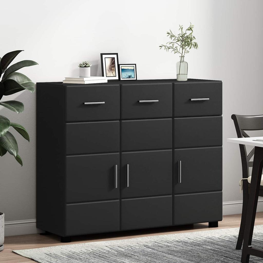 FLORIN Sideboard Black 88.5 x 30.5 x 73 cm Engineered Wood