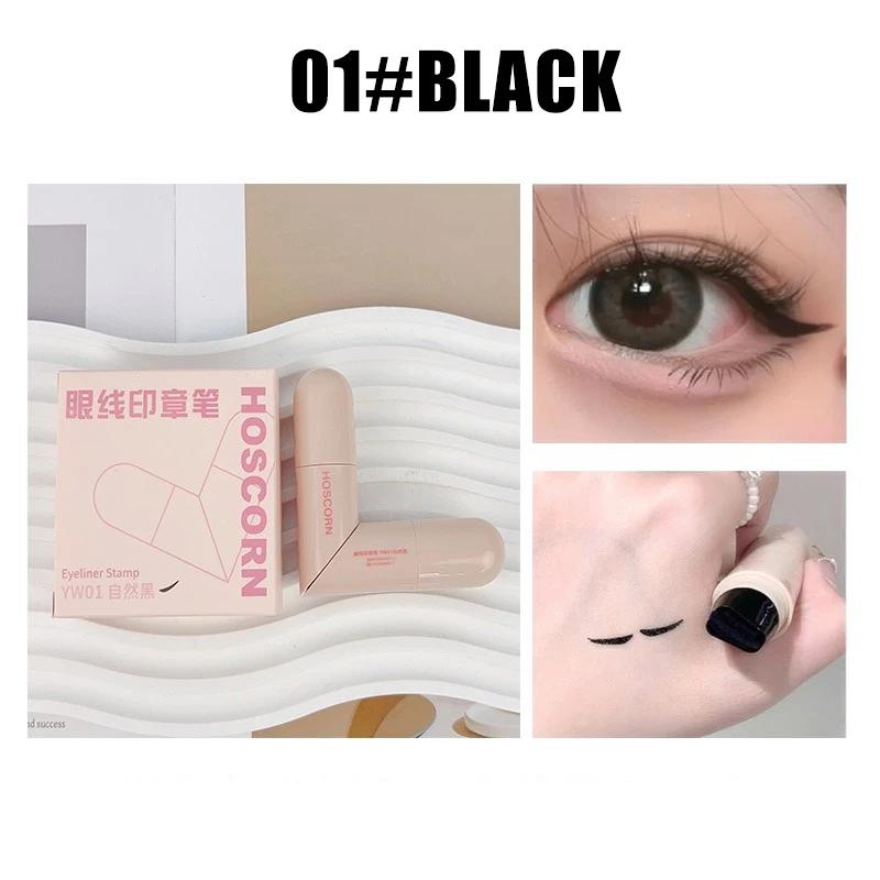 

Double-headed Rotating Eyeliner Stamp Pen Long-Lasting Waterproof & Sweat-Proof Easy To Use for Beginners Lazy Makeup Stencil