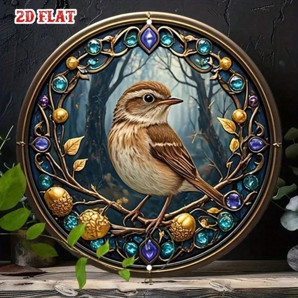 Vintage Landscape Round Metal Sign Retro Home Wall Decor Garage Art