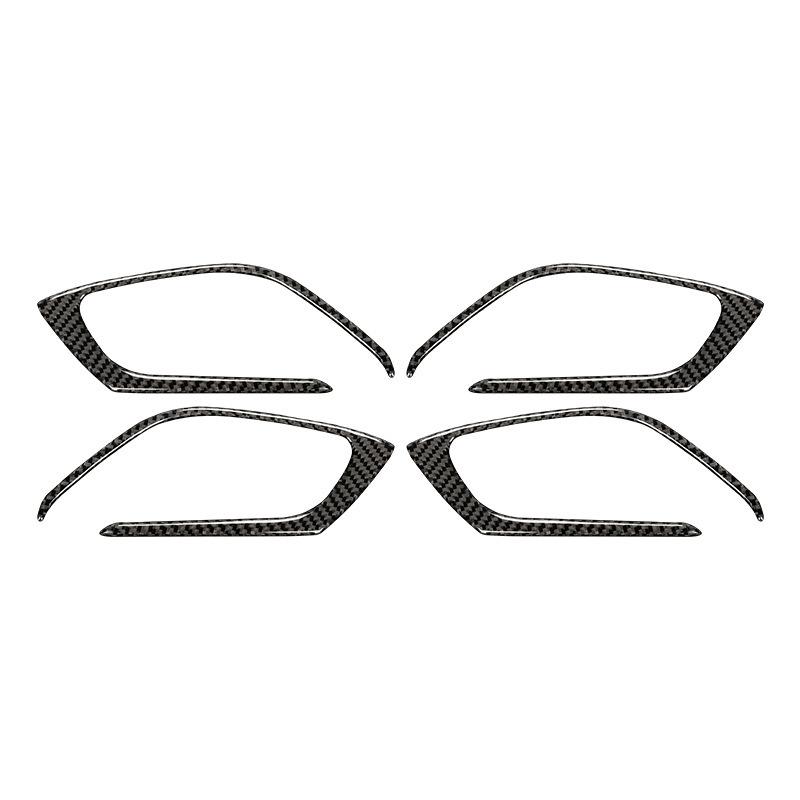 For Mazda CX-5 2017- Carbon Fiber Car Inner Door Pull Handle Panel Ring Bowl Trim Frame Decoration Sticker Interior Parts