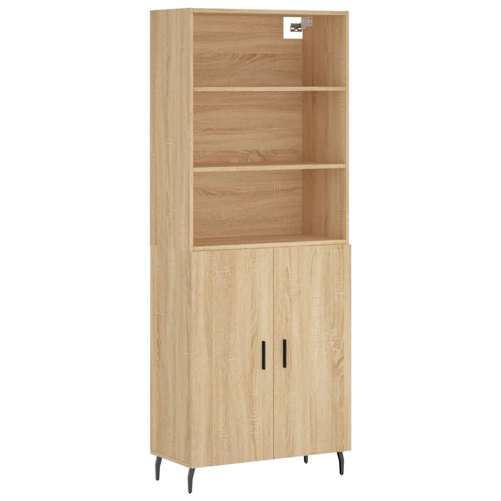 Highboard in Sonoma Oak Finish 69.5 x 34 x 180 cm Particleboard