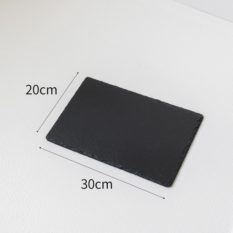 Small Black Natural Stone Jewelry Tray: Creative Background Ornament for Photography