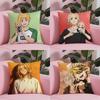 Hot Anime T-Tokyo Revengers Pillow Case Anti-Dustmite Pillowcase Invisible Zipper Silky Short Plush Sofa Cushion Cover