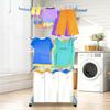 Tendedero Plegable Vertical XXL con ruedas 4 niveles con Alas Plegables 169x77x64 cm
