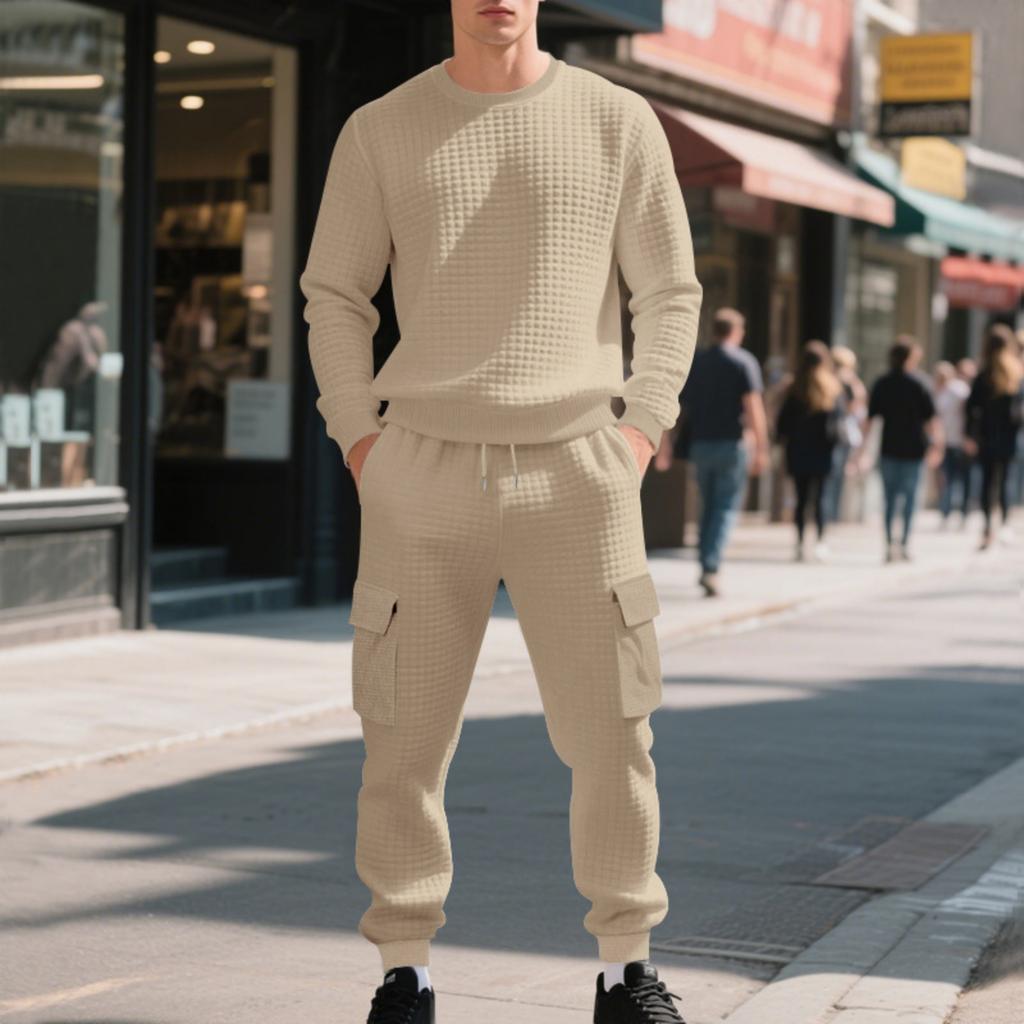 Men's Cargo Hoodie Set | Loose Fit, Fleece Premium Cotton Blend, Warm | Versatile For Work, Daily & Casual