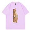 Funny Cat With Knife Meme Tshirt Unisex Unisex Clothing High Street Fashion Trend Tshirts Summer Casual Loose Short Sleeve T Shirt