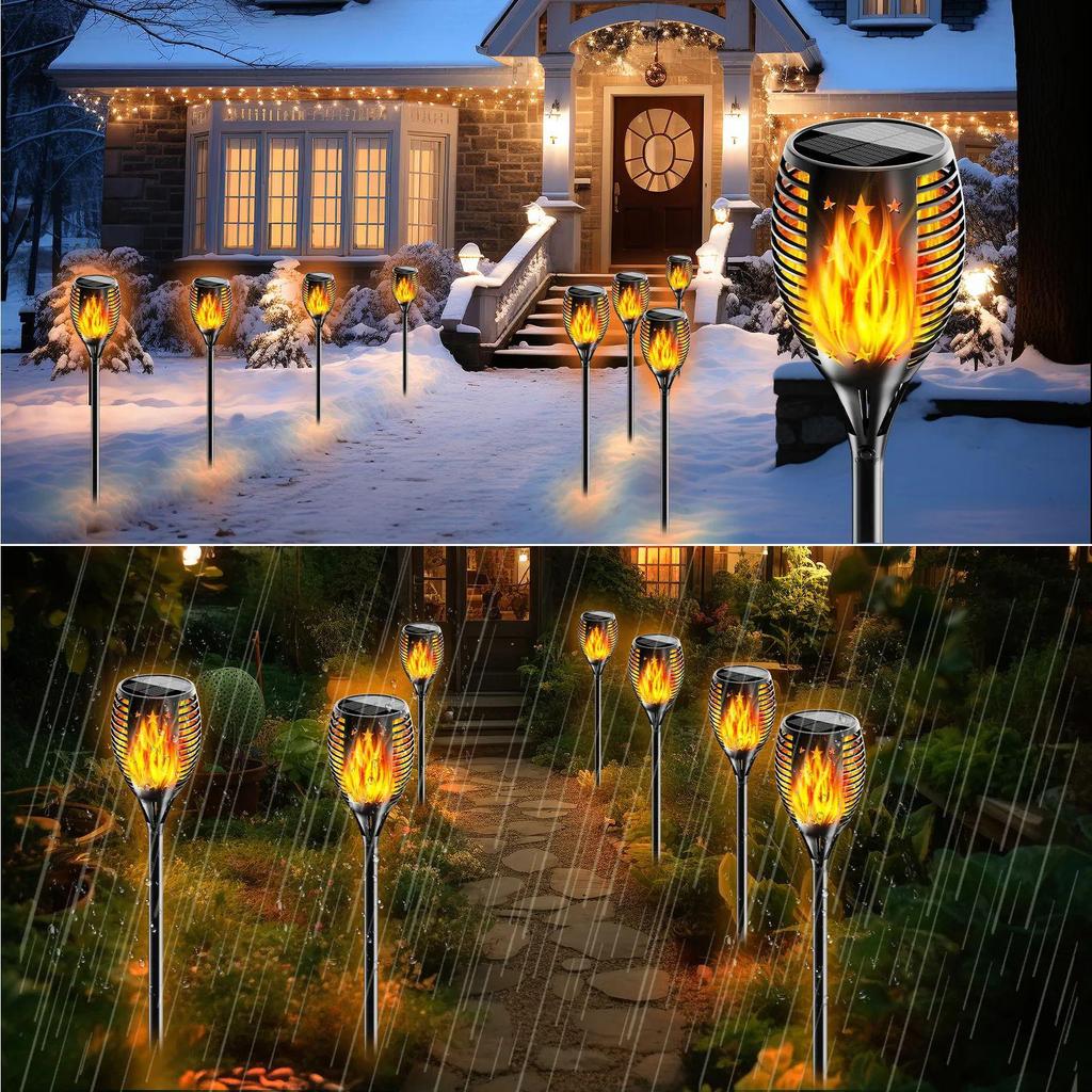 Solar Torch Lights with 96 LED Flame Effect for Outdoor Landscaping