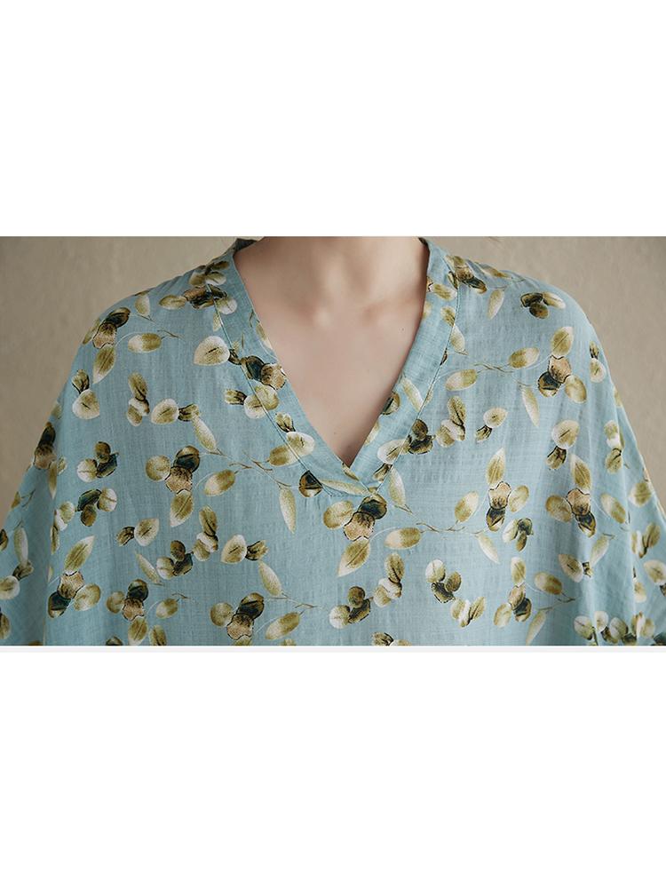 Xitao Vacation Style Loose V-neck Dress ZMY1002