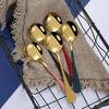 5Pcs Stainless Steel Desserts Ice Cream Coffee Stirring Spoons Kitchen Tableware