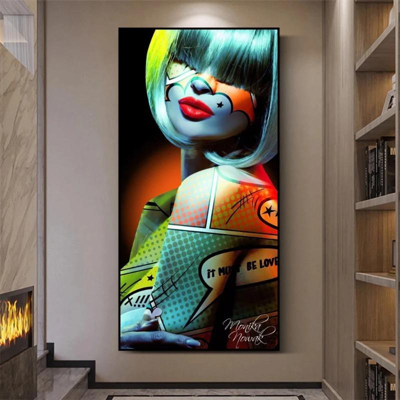 Graffiti Cool Girl Wall Art Poster Sexy Woman Abstract Trendy Mural Modern Home Decor Canvas Painting Pictures Print Decorations