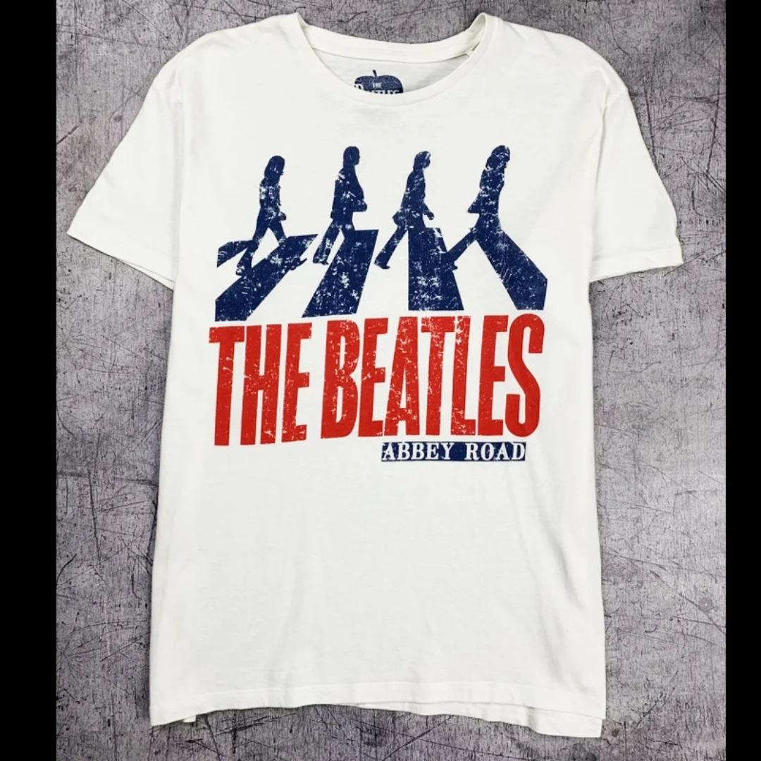 

2026 The Beatles Vintage Rock American Retro T-shirt Spring Fashion Sports Cotton Unisex T-Shirt Clothing Tee Y2k Woman 4XL бежевий