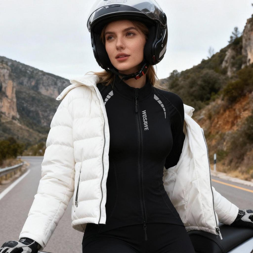 Wosawe Jachetă de echitație off-road pentru femei, certificată CE, rezistentă la impact, jachetă de motocicletă, toamnă/iarnă, caldă, reflectorizantă, jachetă de motociclist