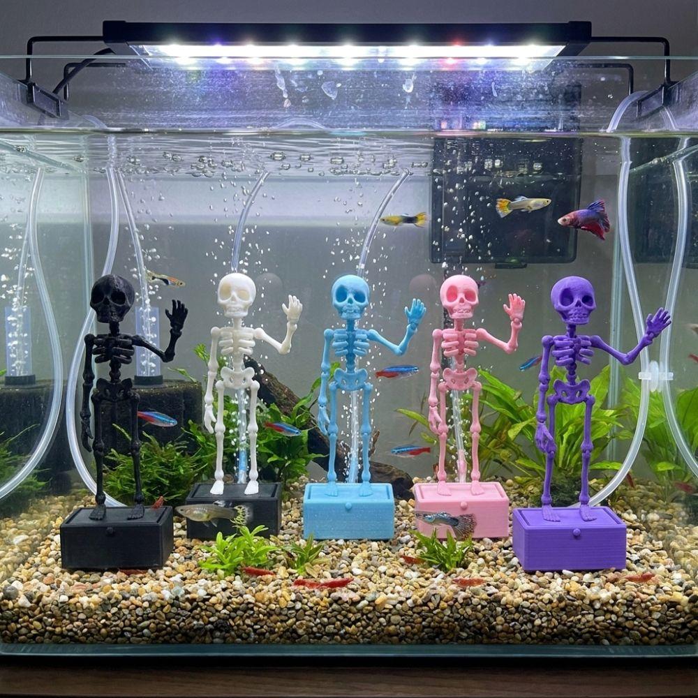 With Air Pump Driven Dancing Skeleton Aquarium Bubbler Haunted House Props