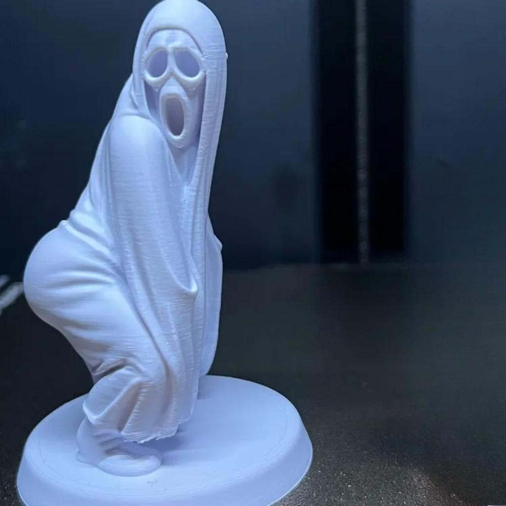 Shake Butt Ghost Statue, 3D Printed Electric Butt Dance Ghost Face Killer, Scream When You Like Fullness, Halloween Parody Gift